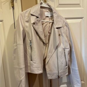 cupcakes & cashmere Light Cream vegan Leather Jacket